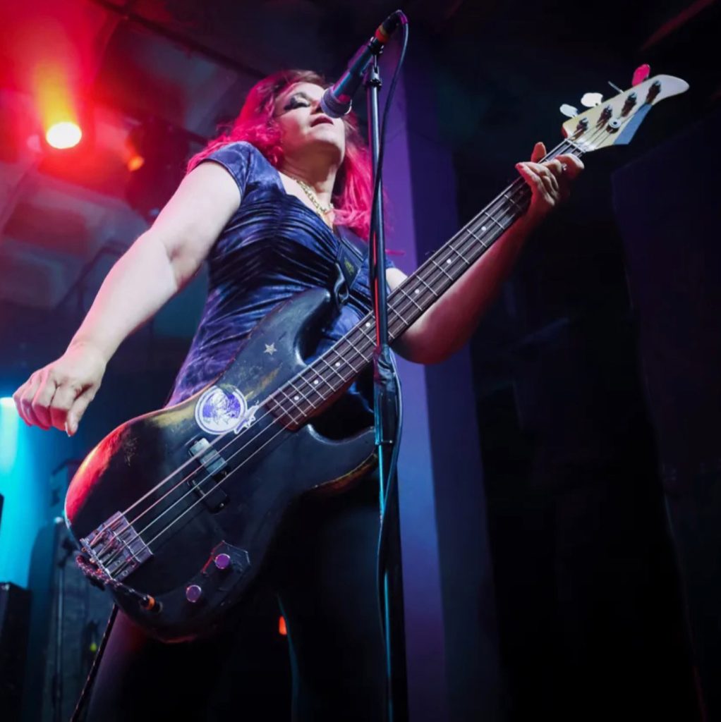 Jennifer Finch 2024 - Live in Albany New YorkL7 May Daze Tour Bass Player Photo by Angela Dimock