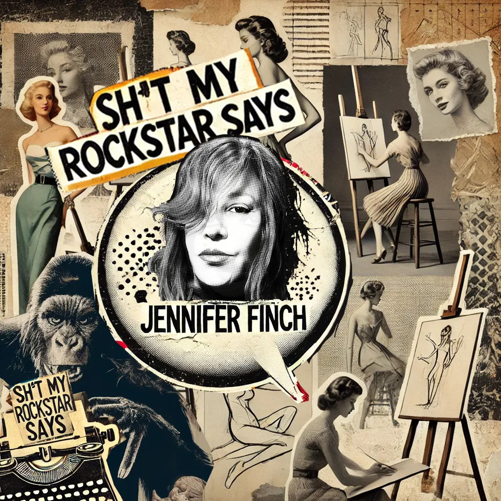 Logo for Jennifer Finch's Substack newsletter called Shit My Rockstar Says