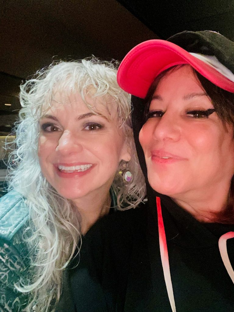 Jennifer Finch taking a selfie with Kelly Ogden of The Dollyrots