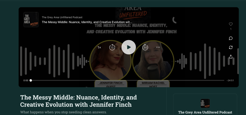 The Grey Area Unfiltered Interviews Jennifer Finch – 2026